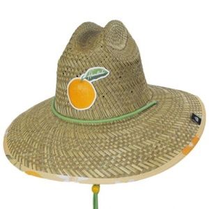 Hemlock Hat Company Squeeze Straw Lifeguard Sun Hat Mimosa Orange and Green 🍊